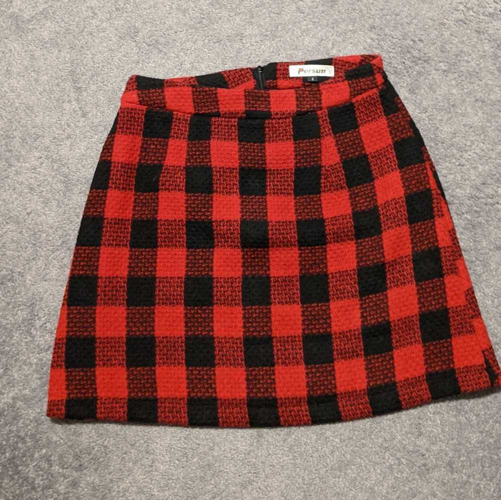 Plaid A-Line Skirt